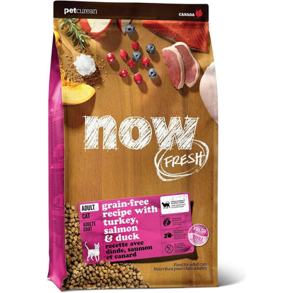 Now Fresh Grain Free Adult Dry Cat Food Turkey Salmon And Duck Recipe Chicken Free Weight Maintenance Premium Kibble 8 Pounds