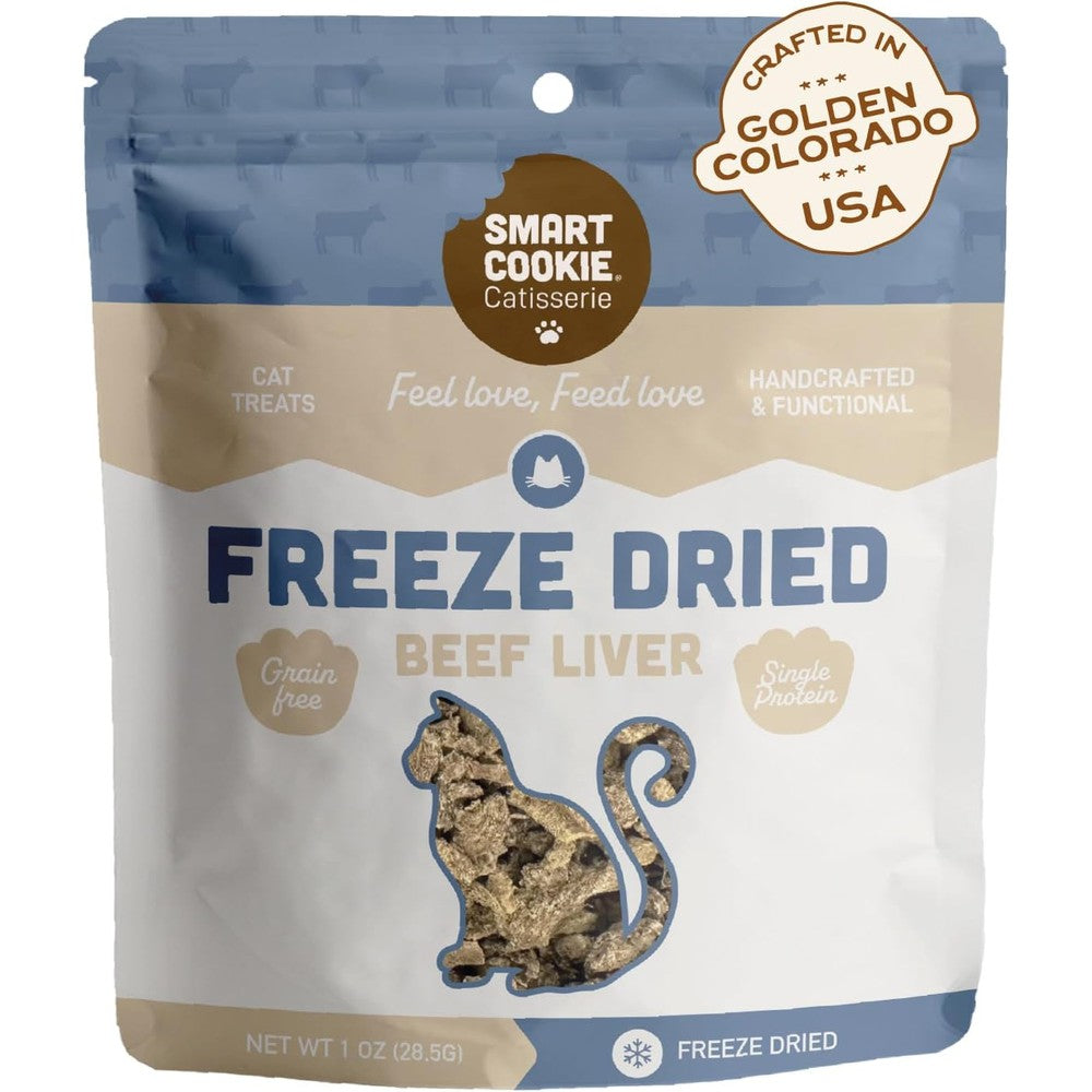 Smart Cookie Barkery Catisserie Beef Liver Freeze Dried Grain Free Cat Treats For Picky Eaters One Ounce Bag