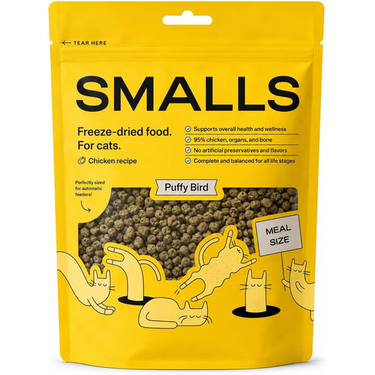 Smalls Freeze Dried Puffy Bird Chicken Recipe Balanced Cat Food 8 Ounce