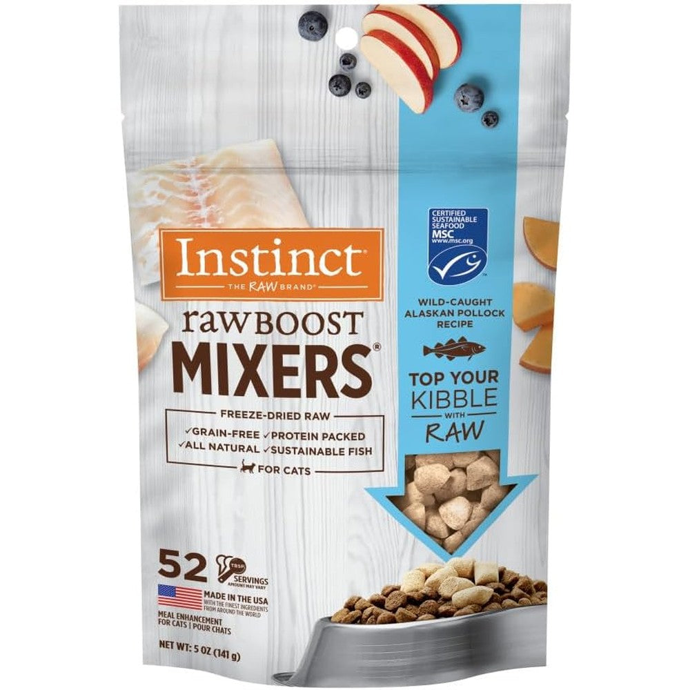 Instinct Raw Boost Mixers Freeze Dried Raw Grain Free Wild Caught Alaskan Pollock Recipe Cat Food Topper 5 Ounce