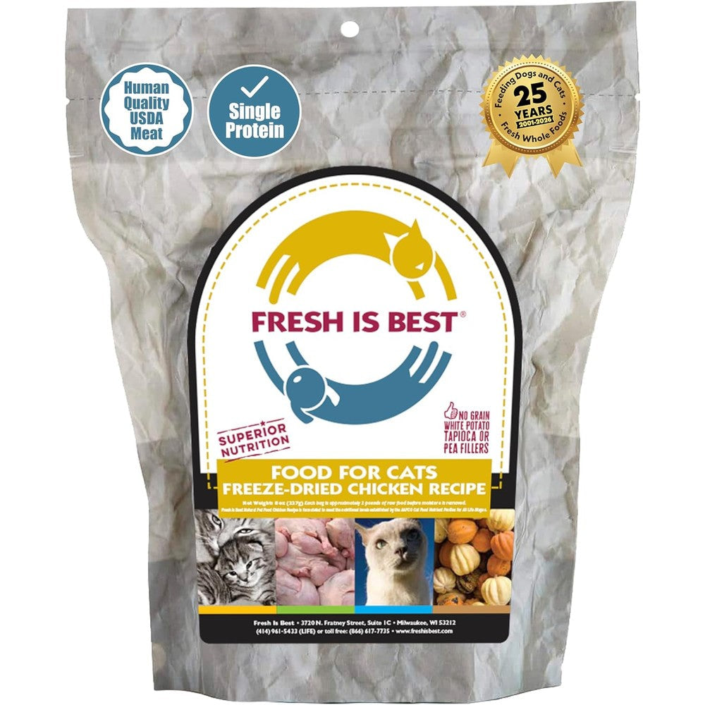 Fresh Is Best chicken freeze dried cat food front view packaging