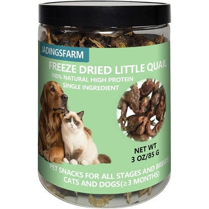 Jadingsfarm Capuca Freeze Dried Little Quail Pet Treats Single Ingredient High Protein Training Snacks For Dogs And Cats Three Ounce