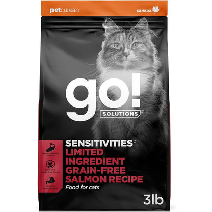 Go! Solutions Sensitivities Limited Ingredient Grain Free Salmon Dry Cat Food Chicken Free Kibble For Food Allergies And Sensitive Stomachs 3 Pound