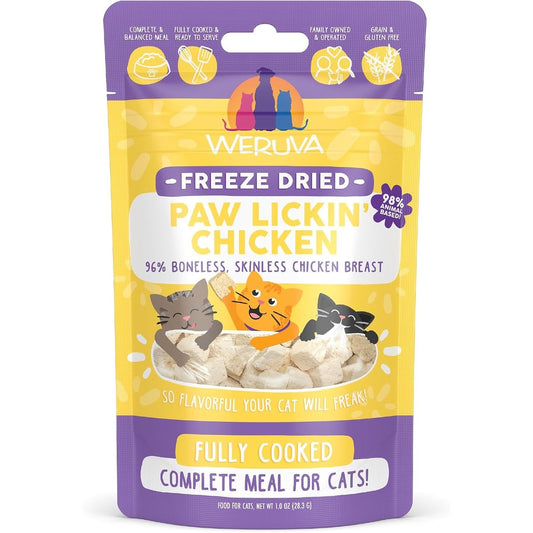 Weruva Cat Freeze Dried Paw Lickin Chicken Grain Free Cat Food And Meal Topper Made With Boneless Skinless Chicken Breast One Ounce Bag