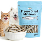 Amzey Freeze Dried Minnows Dog And Cat Treats High Protein All Natural Training Rewards Three Point Five Ounce Bulk Pack
