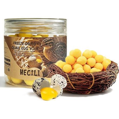 PAWUP Freeze Dried Quail Egg Yolk Pet Treats For Dogs And Cats Single Ingredient Grain Free Training Nutrition Supplement 2.8 Ounce