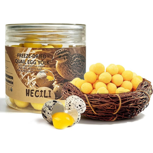PAWUP Freeze Dried Quail Egg Yolk Pet Treats For Dogs And Cats Single Ingredient Grain Free Training Nutrition Supplement 2.8 Ounce