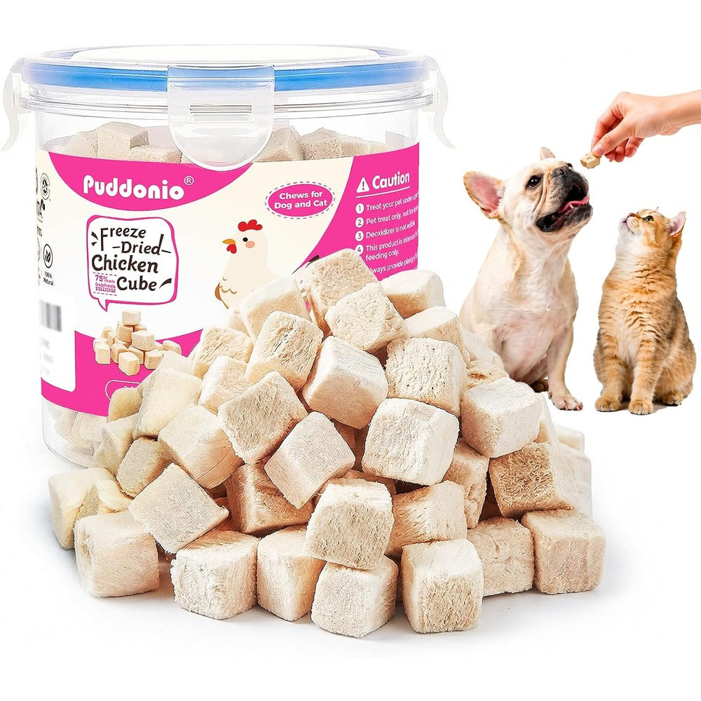 MON2SUN Puddonio Freeze Dried Chicken Treats for Dogs and Cats Single Ingredient High Protein Training Snack and Food Topper 6 Ounce