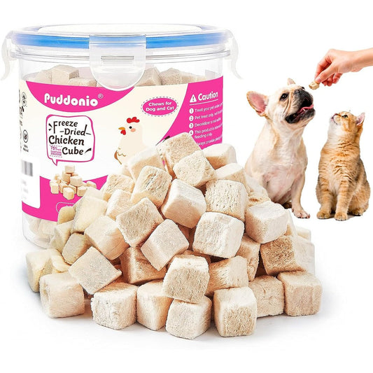 MON2SUN Puddonio Freeze Dried Chicken Treats for Dogs and Cats Single Ingredient High Protein Training Snack and Food Topper 6 Ounce