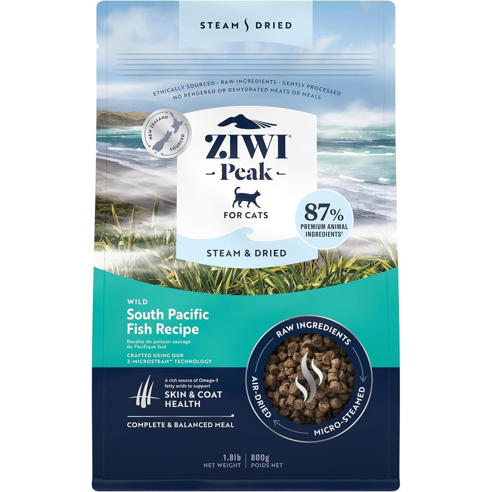ZIWI Peak Steam And Dried Wild South Pacific Fish Natural Dry Cat Food High Protein Skin And Coat Health Formula Twenty Eight Point Eight Ounce