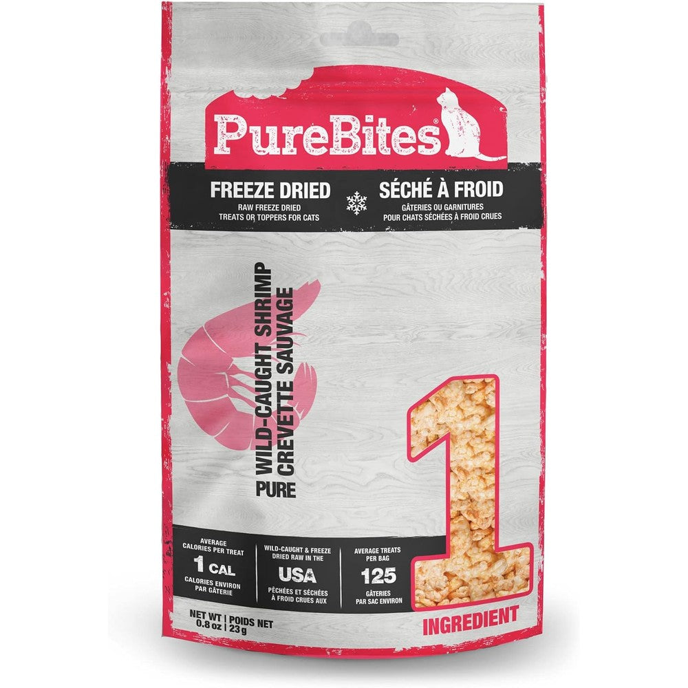 PureBites Shrimp Freeze Dried Cat Treats Single Ingredient Sourced and Made in USA 0.8 Ounce