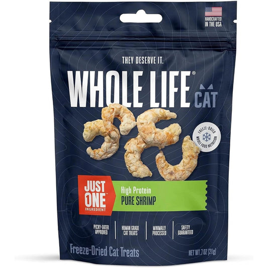 Whole Life Pet Products Just One Ingredient Shrimp Freeze Dried Cat Treats Human Grade High Protein Snacks And Food Topper 0.7 Ounce
