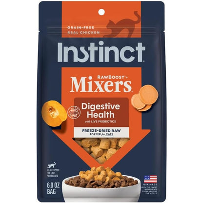 Instinct Raw Boost Mixers Grain Free Freeze Dried Chicken Recipe Digestive Health Cat Food Topper 5.5 Ounce Bag