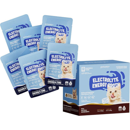 Petasty Lickable Wet Cat Food Broth Complementary Cat Food Topper High Protein Electrolytes And Amino Acids Chicken And Tuna 12 Packs 36 Fluid Ounces
