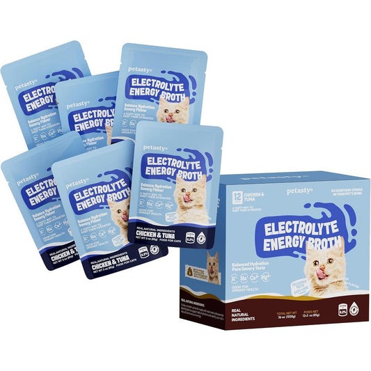 Petasty Lickable Wet Cat Food Broth Complementary Cat Food Topper High Protein Electrolytes And Amino Acids Chicken And Tuna 12 Packs 36 Fluid Ounces