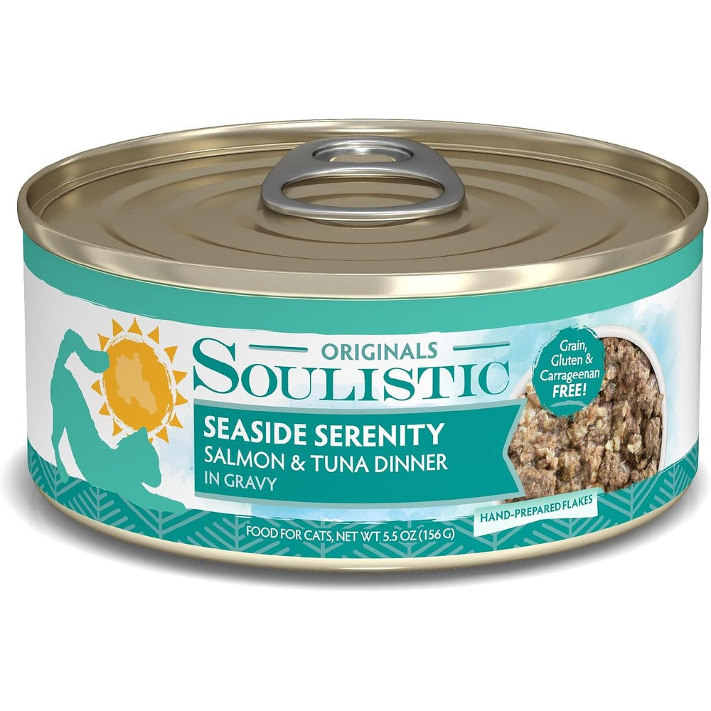 Soulistic Originals Seaside Serenity Salmon And Tuna Dinner In Gravy Wet Cat Food 5.5 Ounce Can Pack Of 8