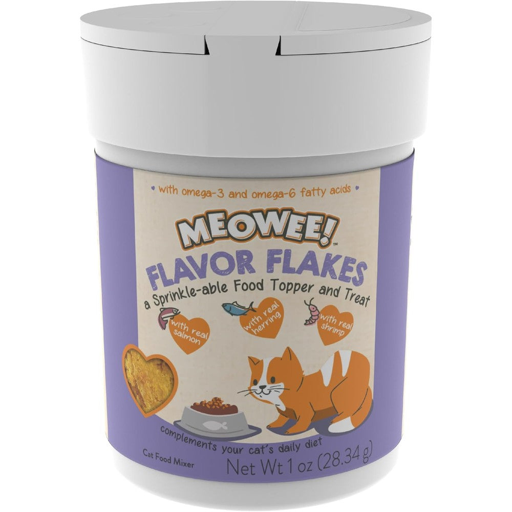 Meowee! Flavor Flake Topper And Treat For Cats Made With Real Alaskan Salmon Herring And Shrimp 1 Ounce