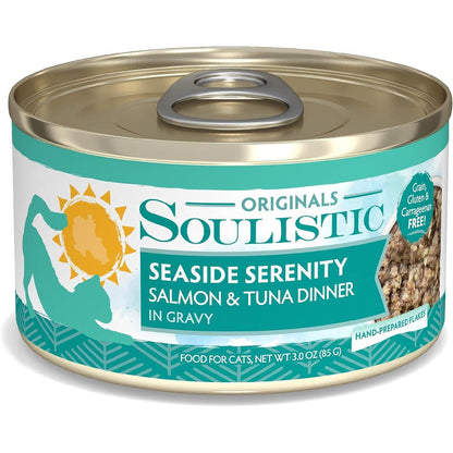 Soulistic Originals Seaside Serenity Salmon And Tuna Dinner In Gravy Wet Cat Food 3 Ounce Can Pack Of 12