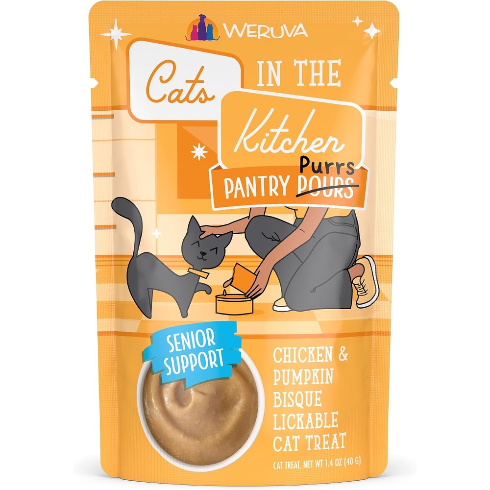 Weruva Cats In The Kitchen Pantry Pours Chicken And Pumpkin Bisque With Senior Support 1.4 Ounce Pouch Pack Of 12