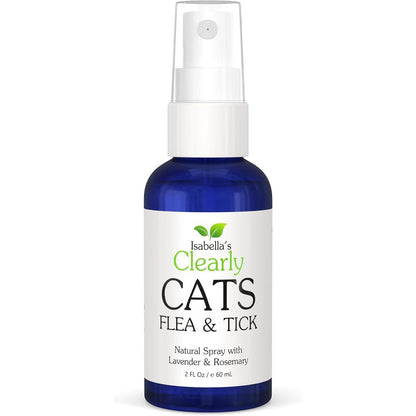 Isabella's Clearly Cats natural flea and tick repellent spray front view bottle
