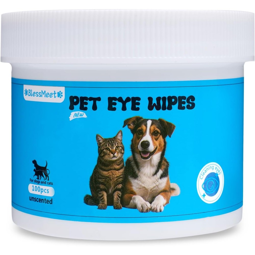 Jiashuiwin Pet Eye Wipes front view showing packaging for dog and cat tear stain removal.