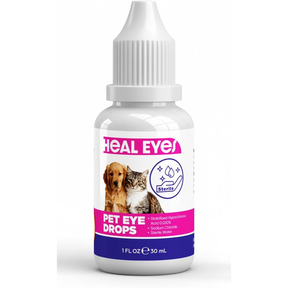 QUQU Natural Heal Eyes Daily Eye Care Drops front view bottle for premium pet ocular hygiene.
