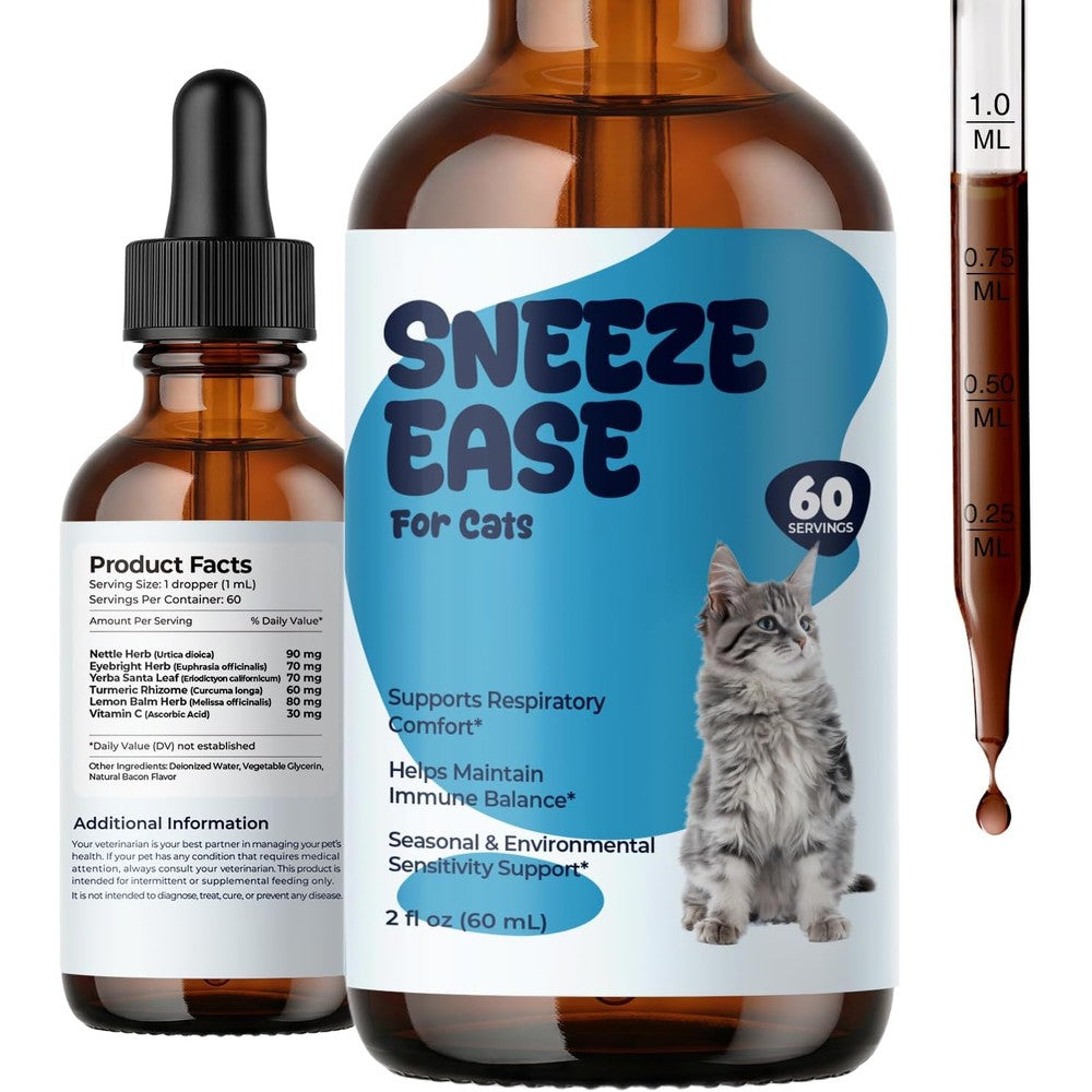 Pet Wellbeing Sneeze Ease cat respiratory drops front view package