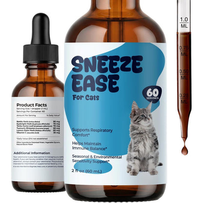 Pet Wellbeing Sneeze Ease cat respiratory drops front view package
