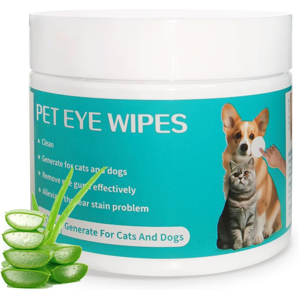 Vegudeyo pet eye wipes front view packaging container for dog tear stain removal