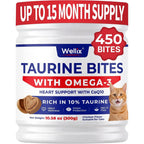 Wellix Taurine Bites for Cats front view jar of heart and eye health supplement chews