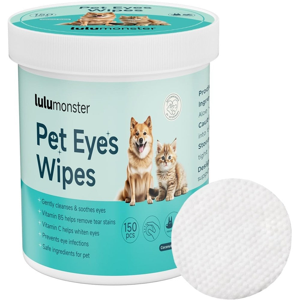 Foodie Puppies Lulumonster Dog Eye Wipes front view container for pet grooming