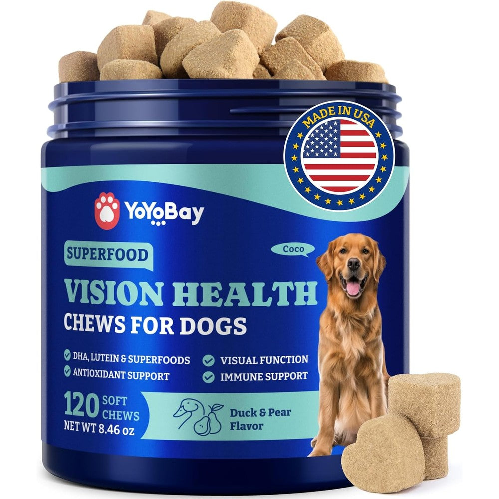 YoYoBay eye supplement for dogs 120 soft chews front view packaging