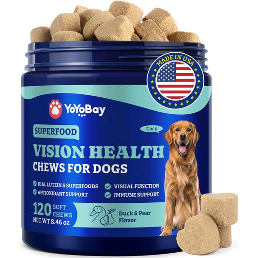 YoYoBay eye supplement for dogs 120 soft chews front view packaging