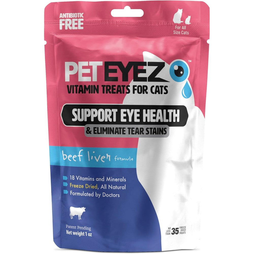 PetEyez Freeze Dried Cat Treats Tear Stain Remover front view packaging