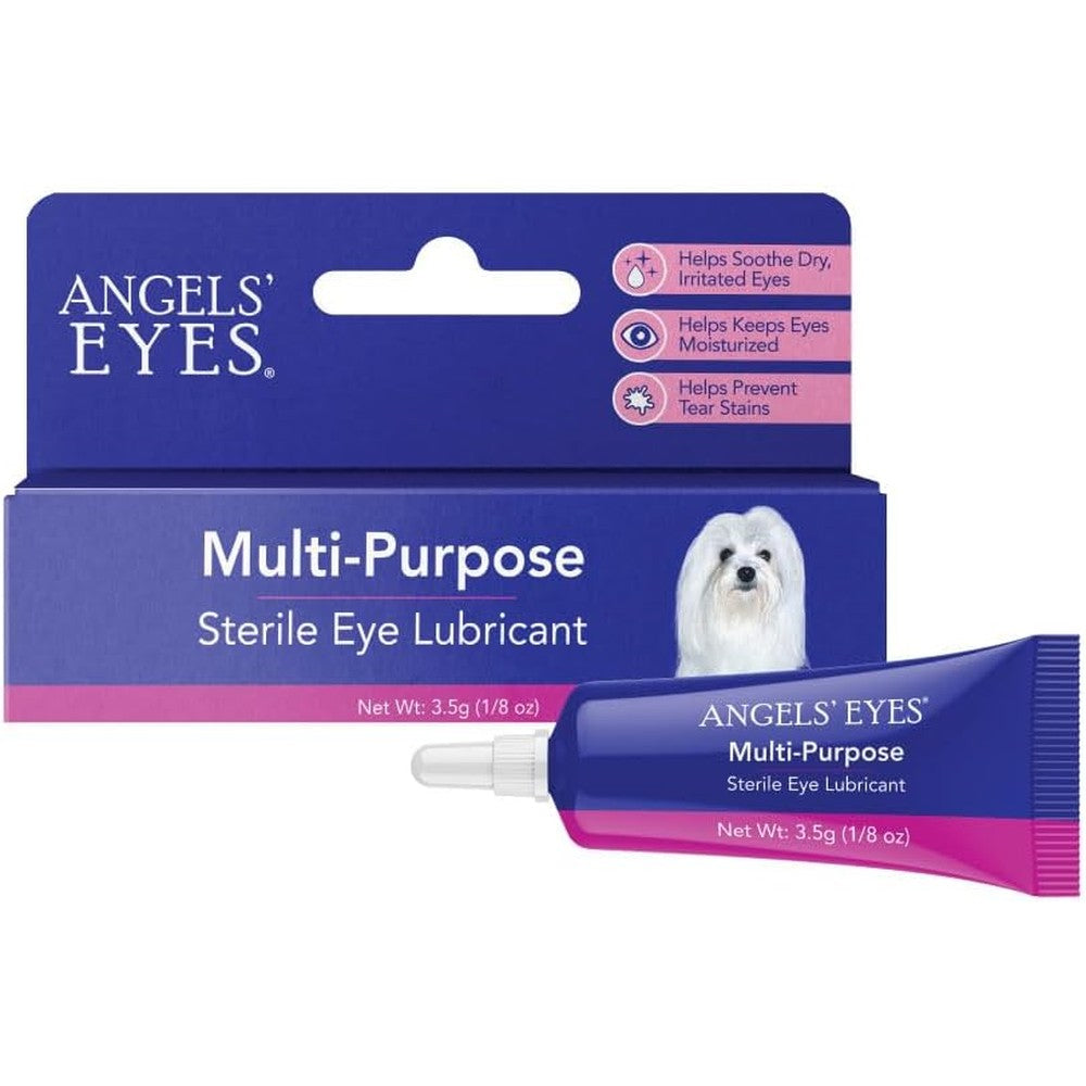 Angels' Eyes Multi Purpose Sterile Eye Lubricant front packaging view for pet eye care.