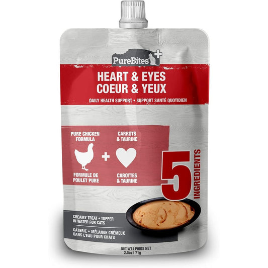 PureBites Plus Squeezables Cat Treat Heart and Eyes packaging front view
