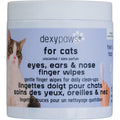 Dexypaws Cat Eyes Ears Nose Finger Wipes front view of the 100 count container