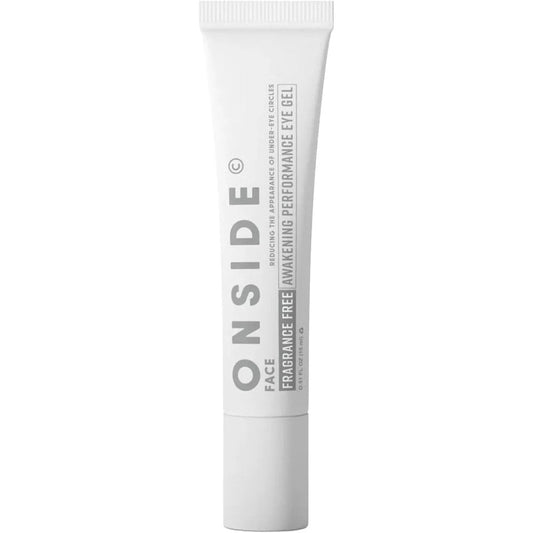 Onside Men's Awakening Performance Eye Gel front view tube for dark circles.