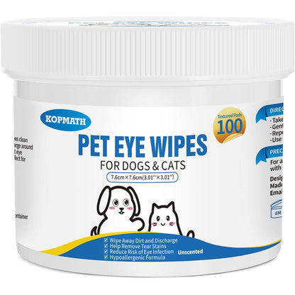 Kopmath dog eye wipes container front view for tear stain removal