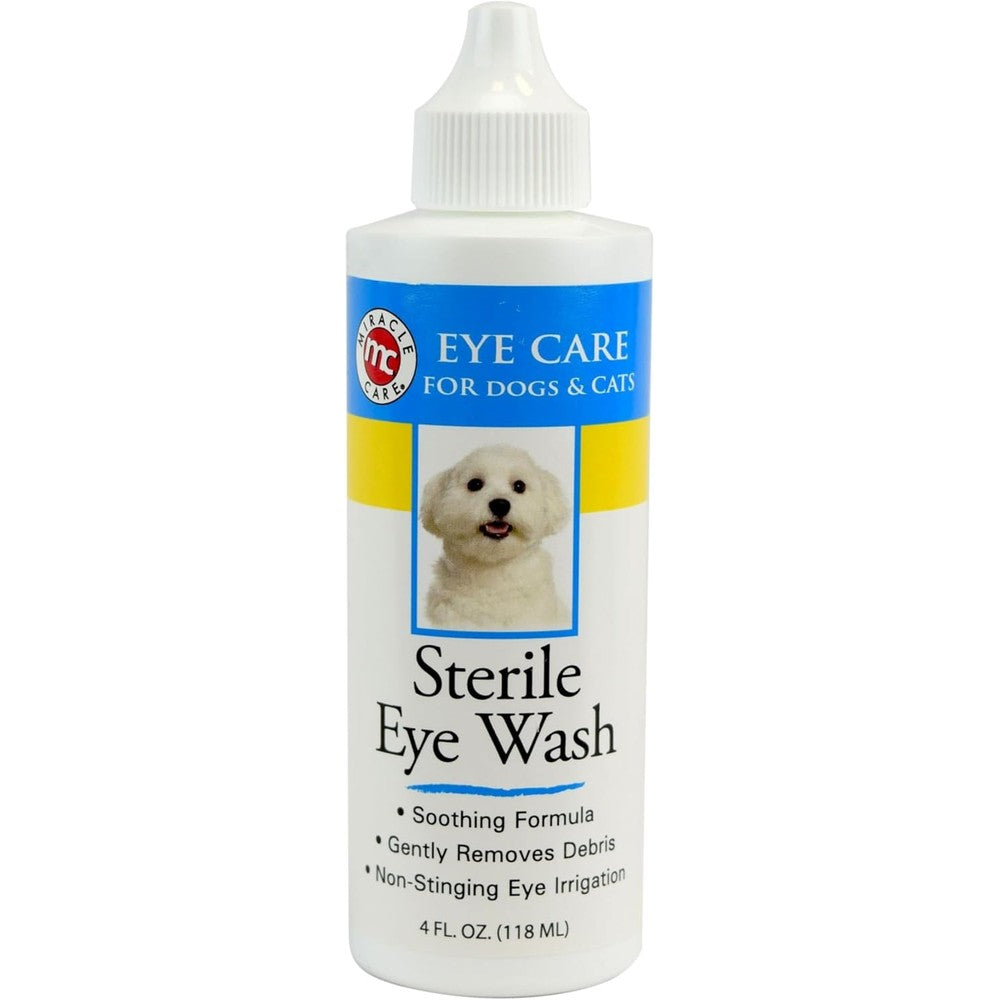 Miracle Care Sterile Eye Wash bottle front view for pet eye care