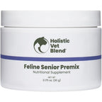 Holistic Vet Blend Feline Senior Blend Powder front view jar for aging cat nutrition.
