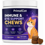 OHIWGN PrimalCat Immune and Eye Support Chews front bottle view for feline respiratory health.