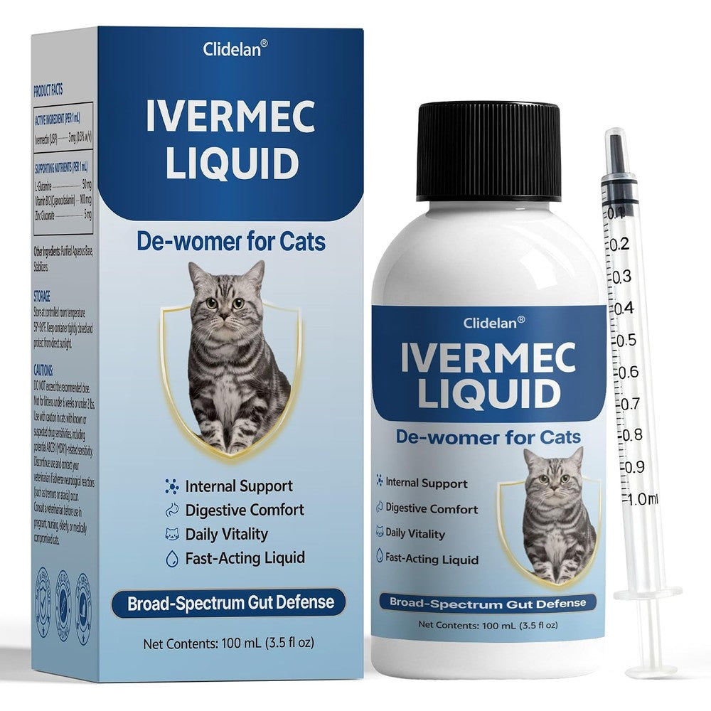 Clidelan Ivemec Deworme Liquid for Cats front view bottle