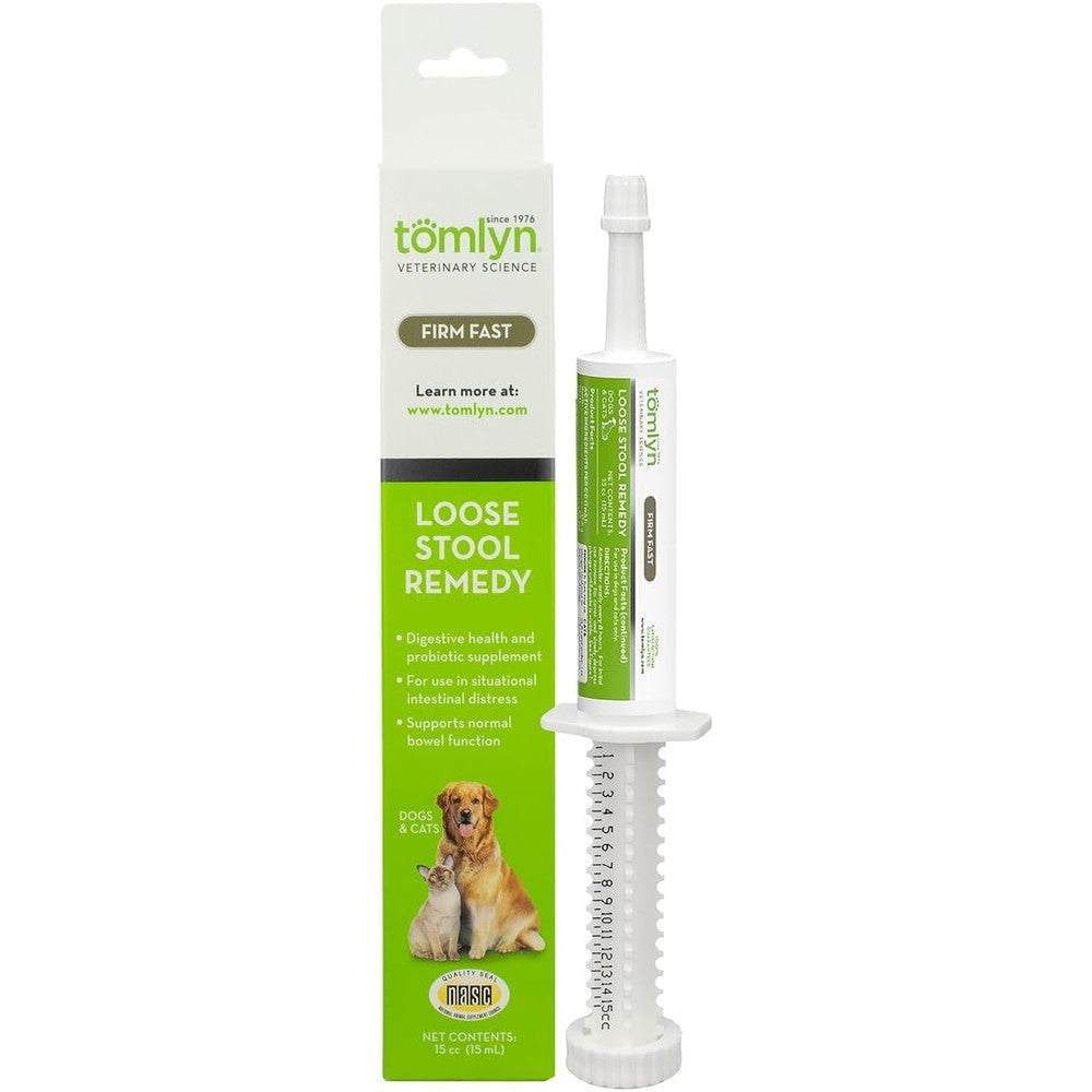 Tomlyn Firm Fast Loose Stool Remedy Gel front view package for dogs and cats