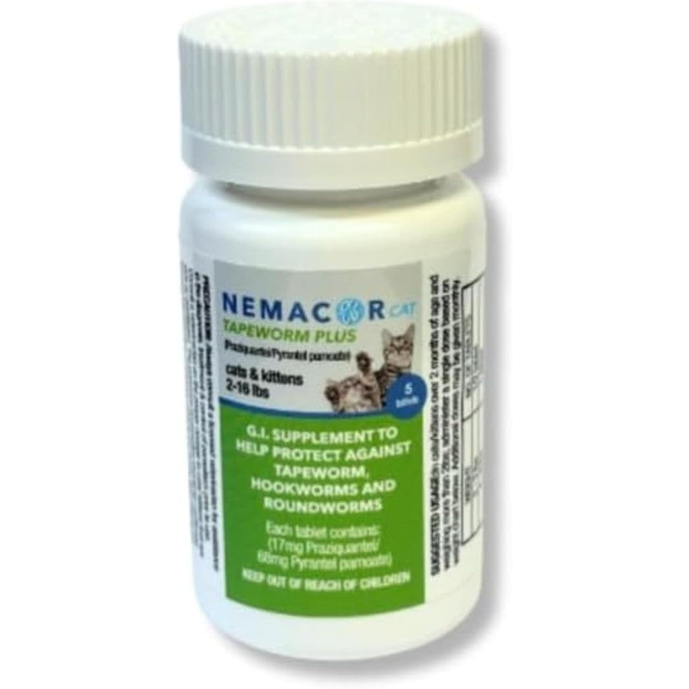 Nemacor Tapeworm Plus dewormer for cats front view packaging