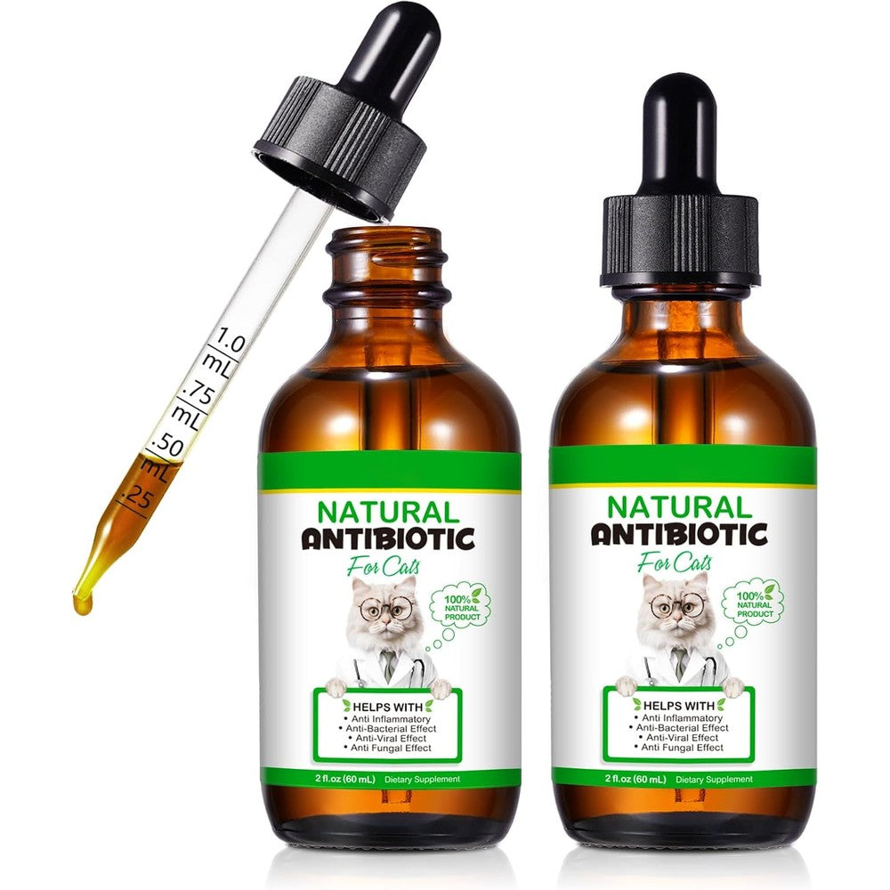 Bieyoc NenMaoKeNu natural antibiotic for cats twin pack front view showing premium liquid formula