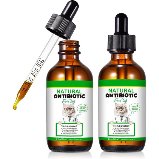 Bieyoc NenMaoKeNu natural antibiotic for cats twin pack front view showing premium liquid formula