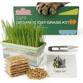 Lykoclean hydroponic cat grass kit front view showing the complete indoor planter box set.