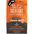 Tiki Cat Solutions Digestion Mousse box packaging front view showing chicken and egg flavor text.