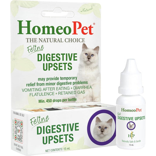 HomeoPet Feline Digestive Upsets front packaging view natural cat diarrhea relief drops